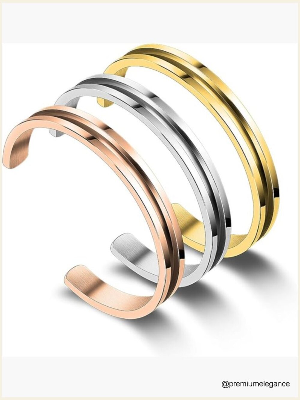 Stainless Steel Grooved Cuff Bangle Bracelet Hair Tie Holder for Women